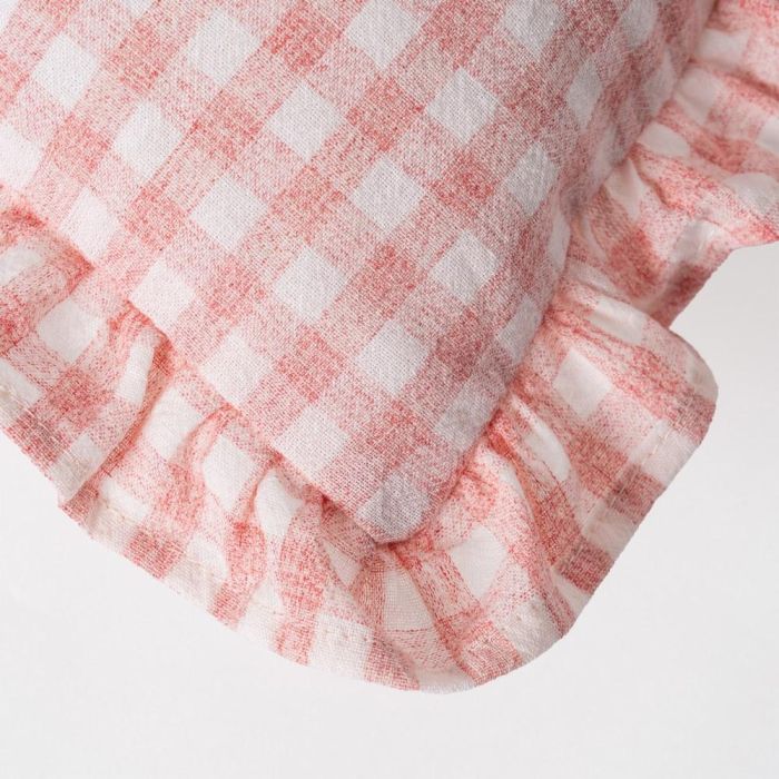 Cojín Cuadros Rosa Algodón 43 X 43 cm