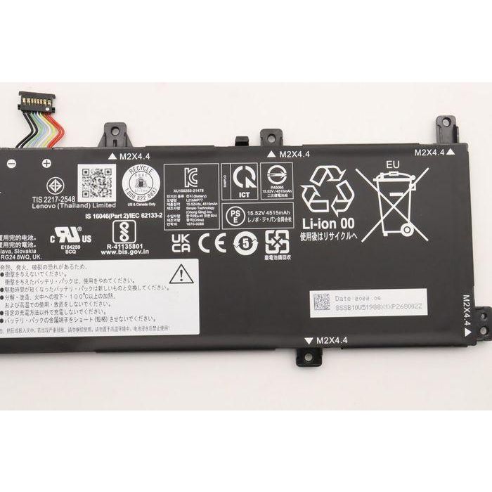 Lenovo Internal 4-cell Lithium-Ion battery with 72Wh capacity, designed for specific Lenovo laptop models. 2 Lenovo Internal 4-cell Lithium-Ion battery with 72Wh capacity, designed for specific Lenovo laptop models. 2