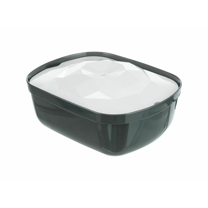Fuente para Mascotas Trixie Polygon Blanco Gris Silicona Melamina 2,5 L 28 x 11 x 22 cm 38