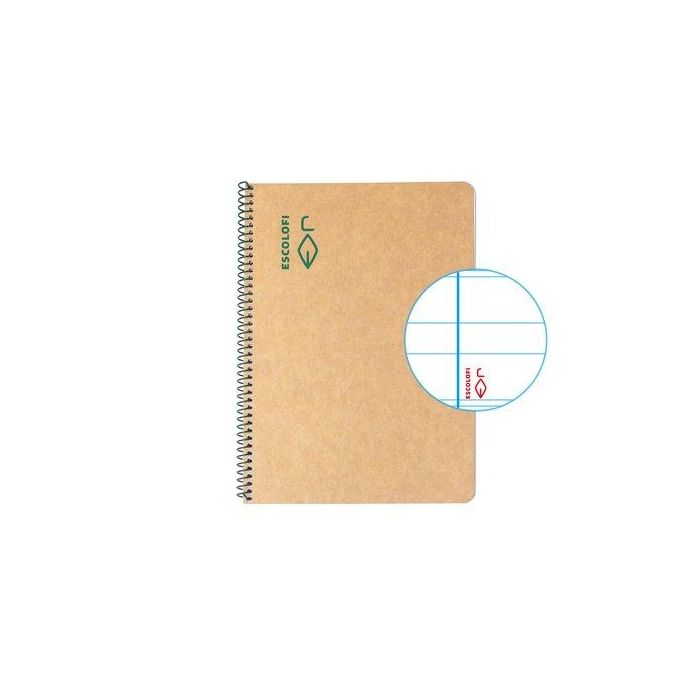 Bloc Escolofi Green Tapa Dura A5 50H Montessori 3,5 80G Reciclado Con Margen Verde (Set de 5)