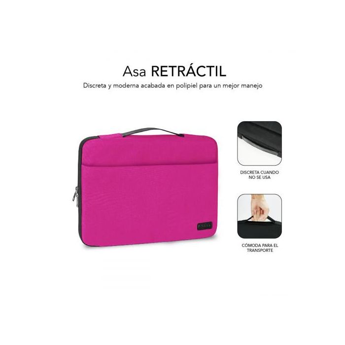 SUBBLIM Maletin Funda Ordenador Elegant Laptop Sleeve 15,6" Pink 2