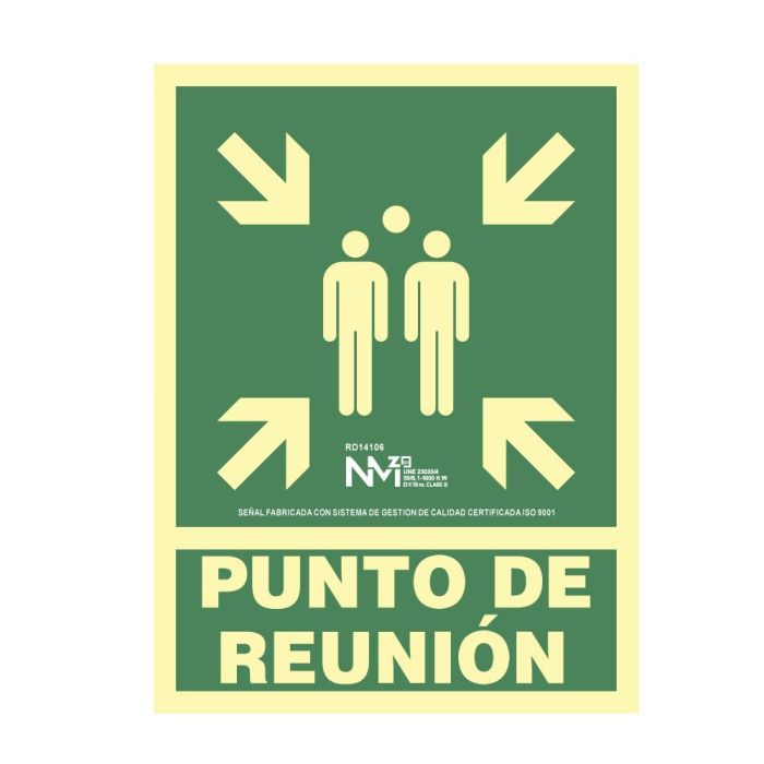Normaluz Cartel de evacuación "punto de reunion" clase B PVC 0,7mm 22.4x30cm 0 Normaluz Cartel de evacuación "punto de reunion" clase B PVC 0,7mm 22.4x30cm 0