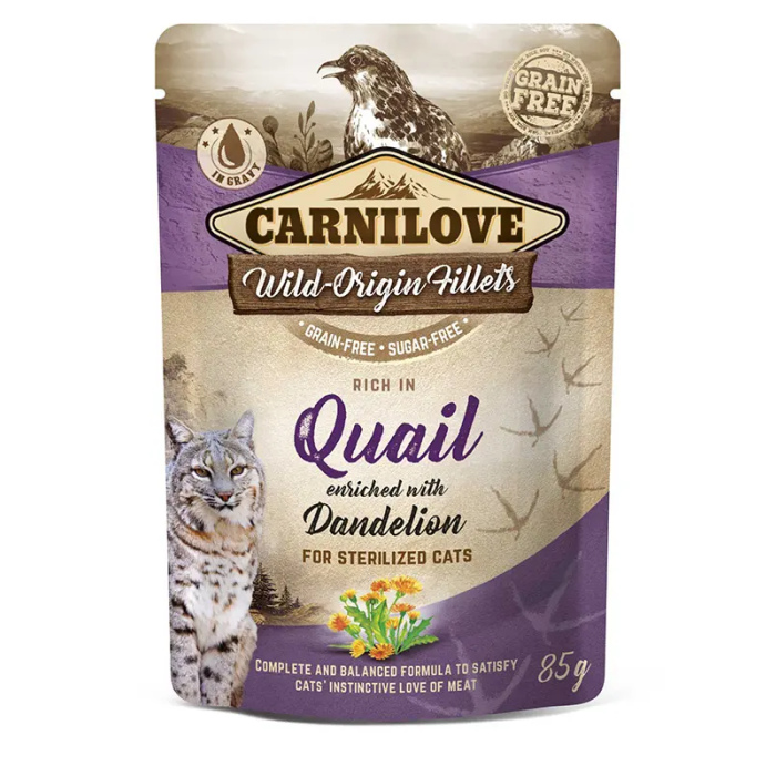 Carnilove Comida Húmeda para Gatos Esterilizados Sabor Codorniz 24x85 gr