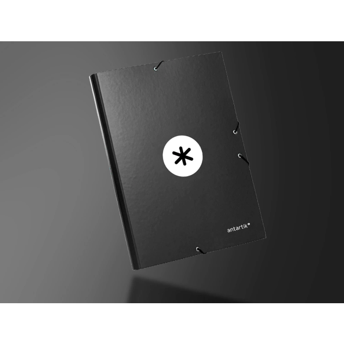 Antartik Carpeta Tres Solapas Cartón Forrado Negro DIN A4 9