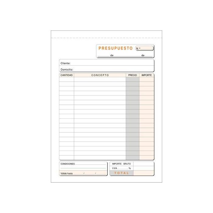 Talonario Presupuestos 4º Natu Dupli Loan (Set de 10)