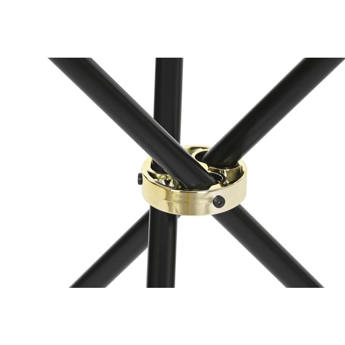 DKD Home Decor Mesita Auxiliar Blanco Negro 80 x 80 x 76 cm MDF Metal Simil Marmol 3