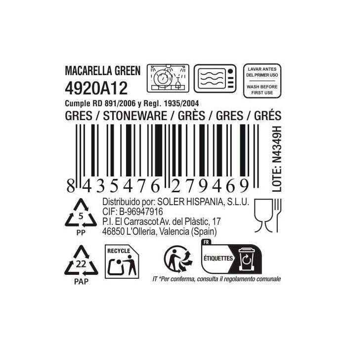 La Mediterranea Bol Macarella Green 650 ml Ø 14 x 8 cm 3