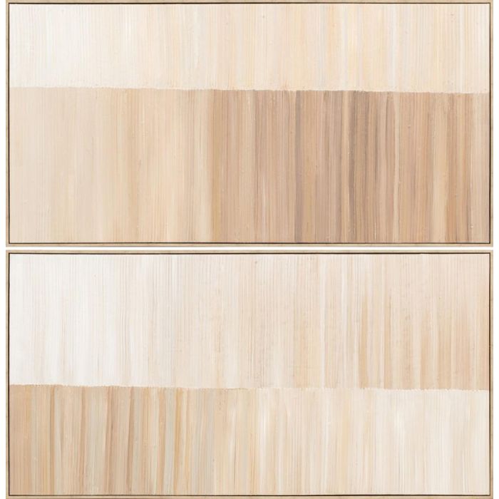 DKD Home Decor Cuadro Beige Blanco Lienzo PS 142.5 x 4.5 x 72.5 cm (2 Unidades)