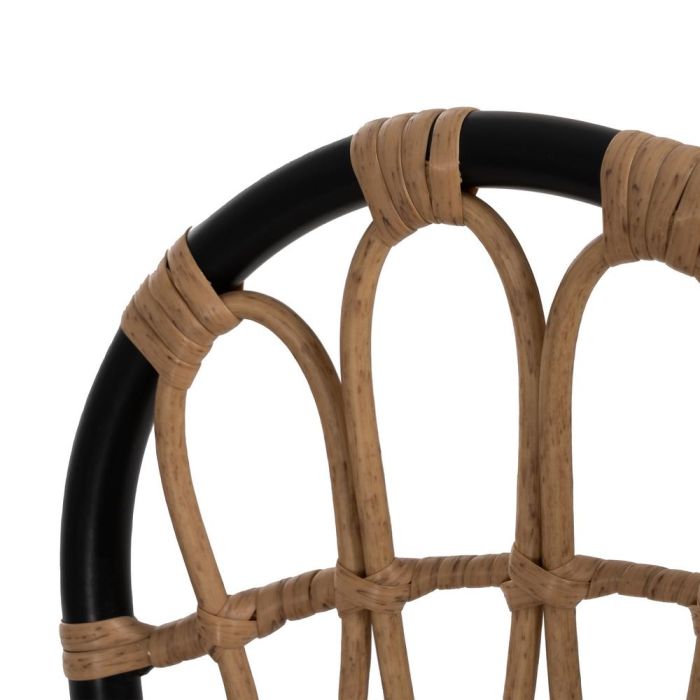 Taburete Natural-Negro Pe-Acero Salón 60 X 61 X 117 cm