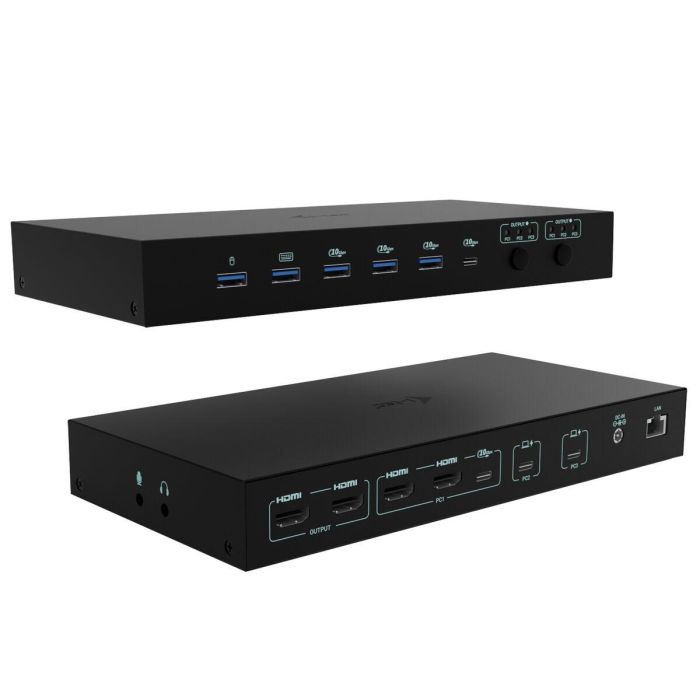 I-Tec USB-C KVM Docking Station PRO para 3 Hosts, Dual Video, Power Delivery 92W, Ethernet Gigabit, Negro 0 I-Tec USB-C KVM Docking Station PRO para 3 Hosts, Dual Video, Power Delivery 92W, Ethernet Gigabit, Negro 0