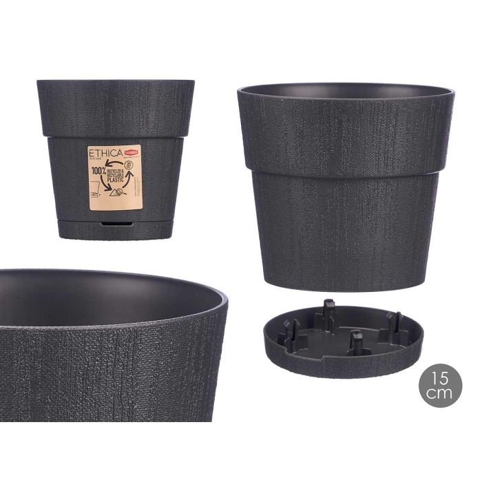 Maceta Plastico 15 Cm Ethica Antracita Stefanplast (12 Unidades) Maceta Plastico 15 Cm Ethica Antracita Stefanplast (12 Unidades)