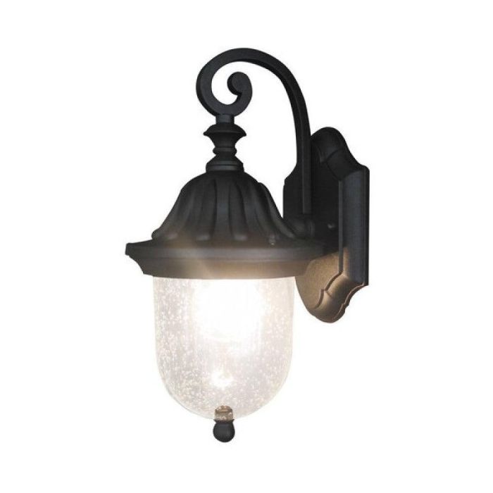 RABALUX RAB-8387 Aplique Exterior Sydney Clásico 1xE27 IP23 Negro Metal y Cristal, 34 cm Alto, 19 cm de pared 0 RABALUX RAB-8387 Aplique Exterior Sydney Clásico 1xE27 IP23 Negro Metal y Cristal, 34 cm Alto, 19 cm de pared 0