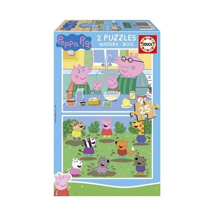 Puzzle de madera 2x25 piezas peppa pig Puzzle de madera 2x25 piezas peppa pig