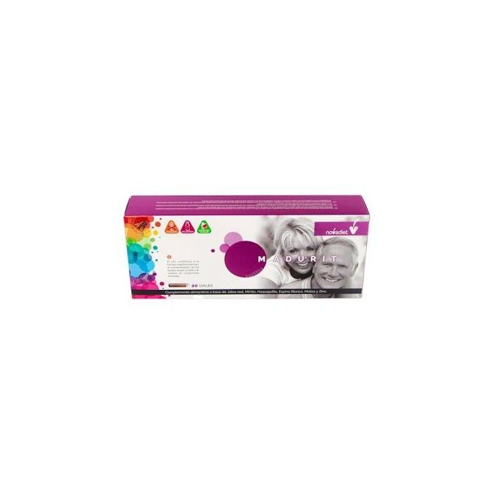 NOVADIET Madurit 20 Viales - Energía y control de síntomas para la edad madura: memoria, dolor locomotor, circulación y digestión.