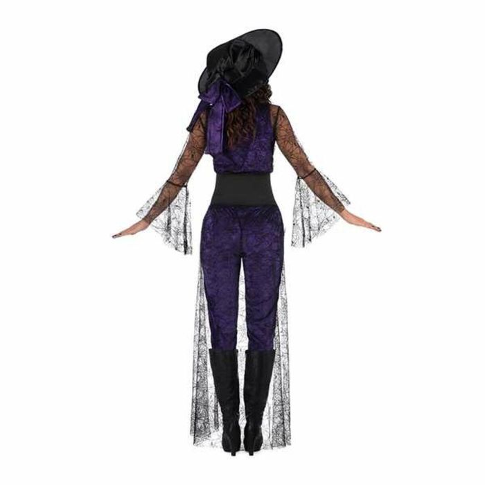 Disfraz bruja del aquelarre morada sombrero, top con cola, corpiño y mallas talla m 3 Disfraz bruja del aquelarre morada sombrero, top con cola, corpiño y mallas talla m 3