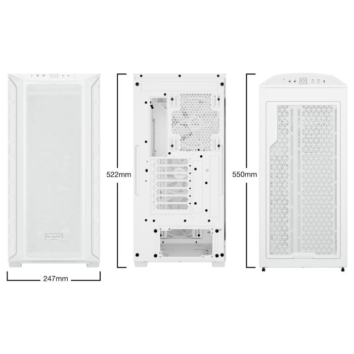 Be Quiet! SHADOW BASE 800 FX White Midi Tower ATX EATX Micro ATX Mini-ITX Iluminación Multi Acero Vidrio Templado ABS 1