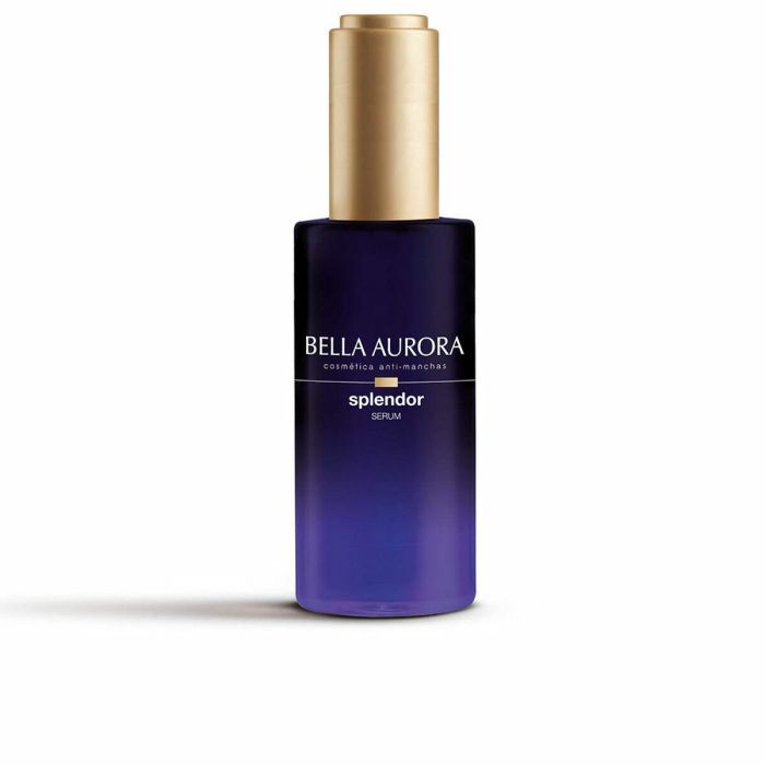 Bella Aurora SPLENDOR Serum Iluminador Noche Hidratante Facial con Ácido Hialurónico y Antimanchas para Todo Tipo de Pieles 30 ml