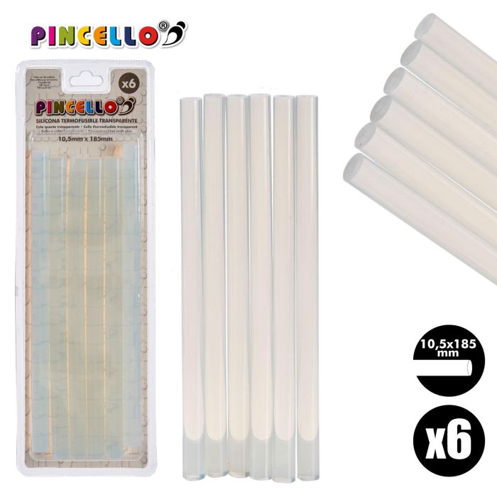 Set 6 Barras Silicona Transparente Pincello 1X24CM (24 Unidades) 3 Set 6 Barras Silicona Transparente Pincello 1X24CM (24 Unidades) 3