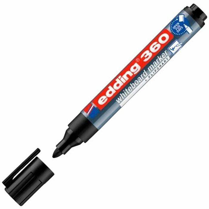 Rotulador para Pizarra Edding 360 Recargable Negro (10 Unidades) 3 Rotulador para Pizarra Edding 360 Recargable Negro (10 Unidades) 3