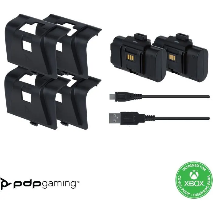 PDP Kit de Carga y Reproducción para Mando AUC0708056067175, Compatible con Xbox One y Series X|S - Negro 1