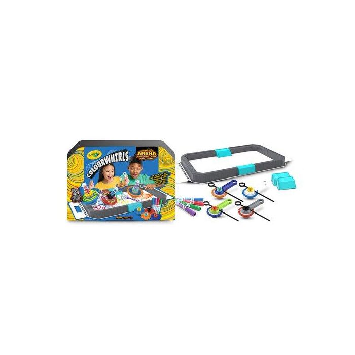Crayola Colourwhirls Arena de Combate con 4 PintaPeonzas Surtidas +6 Años 40x8,5x27,5 cm