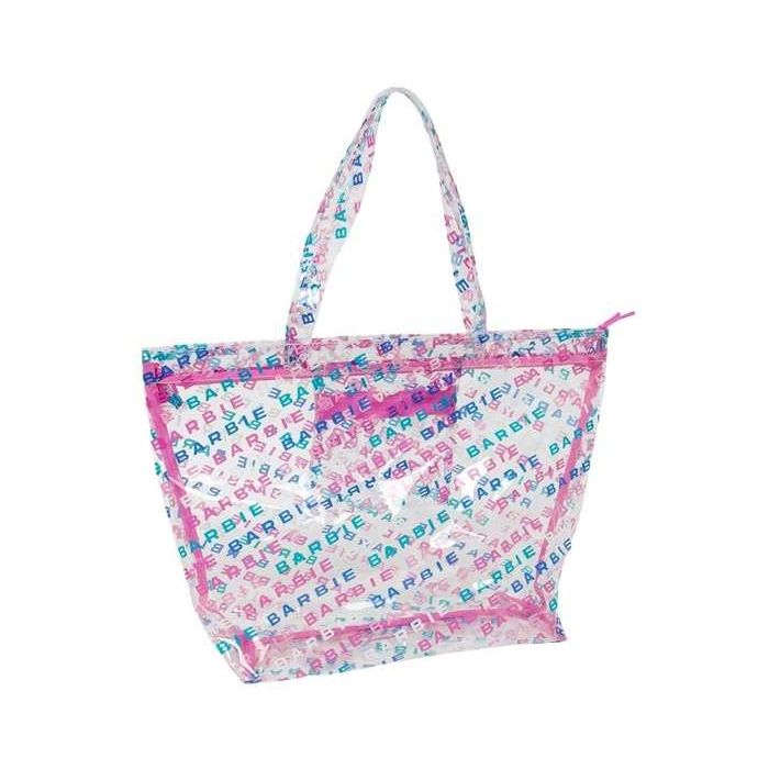 Bolso Mujer Barbie Logomania Transparente Rosa claro 54 x 35 x 17 cm 4