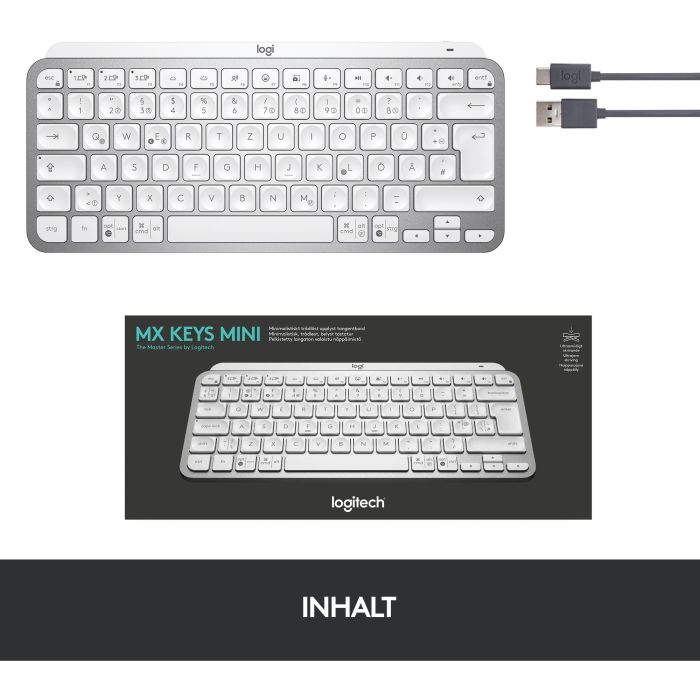 Logitech MX Keys Mini - Tastatur - Hintergrundbeleuchtung Pale Gray 6