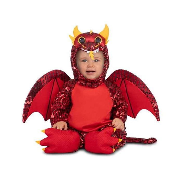 Disfraz bebé dragón capucha, mono con patucos, alas y cola talla 7-12 m Disfraz bebé dragón capucha, mono con patucos, alas y cola talla 7-12 m