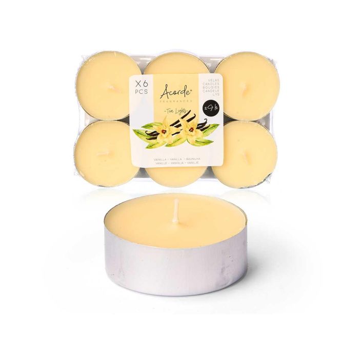 Set 6 Tea Light Maxi 9 H Vainilla Acorde 17X2CM (24 Unidades) Set 6 Tea Light Maxi 9 H Vainilla Acorde 17X2CM (24 Unidades)