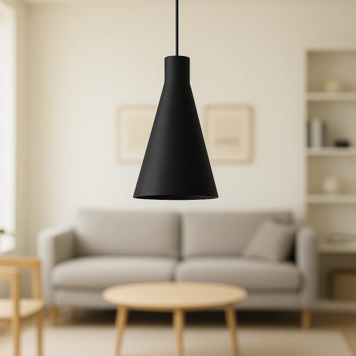 Lámpara Colgante Shu Negro/Florón Negro/Cable Negro Lámpara Colgante Shu Negro/Florón Negro/Cable Negro