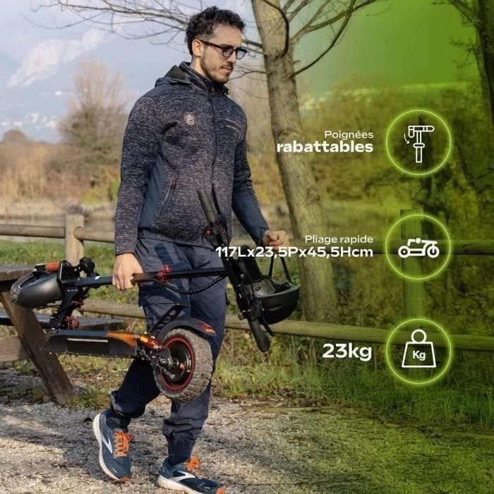 Urbanglide URB3700092657188 Patinete Eléctrico Todoterreno Plegable ECROSS PRO LITE 2, Rueda 10", 48V, 800W, Autonomía 40km, Luz Freno Intermitentes 3