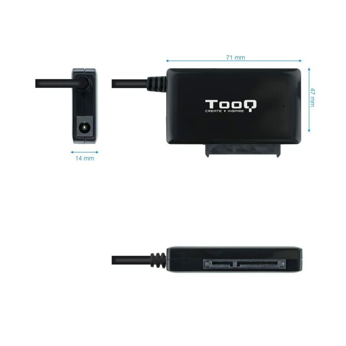 TooQ TQHDA-02C Adaptador USB-C a SATA para Discos Duros SSD/HDD 2.5" y 3.5" USB 3.1 Gen1 5Gbps Negro, compatible SATA I/II/III. 19