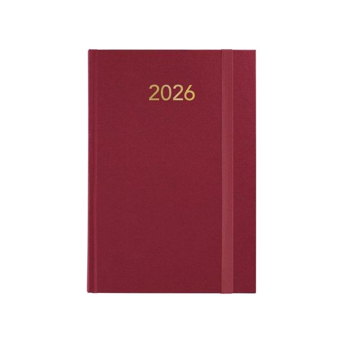 Agenda Anual (2026) Grafoplas Florencia Cosida Tapa Acolchada Con Goma A5 210X145 D/P Granate