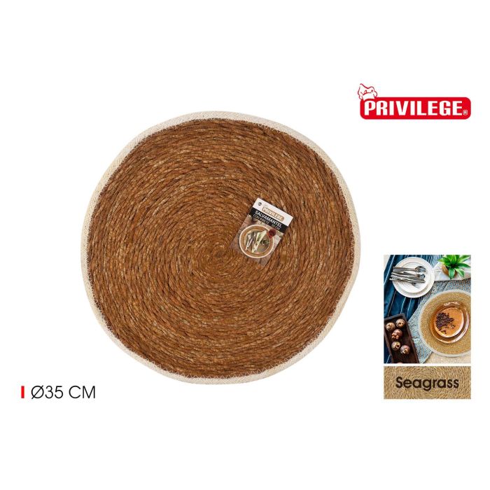 Salvamantel Seagrass Red, Ribete 35 cm - Privilege (36 Unidades) Salvamantel Seagrass Red, Ribete 35 cm - Privilege (36 Unidades)