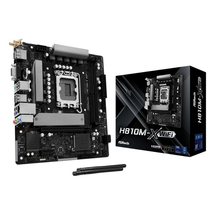 ASRock H810M-X WiFi LGA 1851 para Intel Core Ultra Series 2 DDR5-SDRAM hasta 128GB con WiFi y Bluetooth 5.0 Micro ATX 3 ASRock H810M-X WiFi LGA 1851 para Intel Core Ultra Series 2 DDR5-SDRAM hasta 128GB con WiFi y Bluetooth 5.0 Micro ATX 3