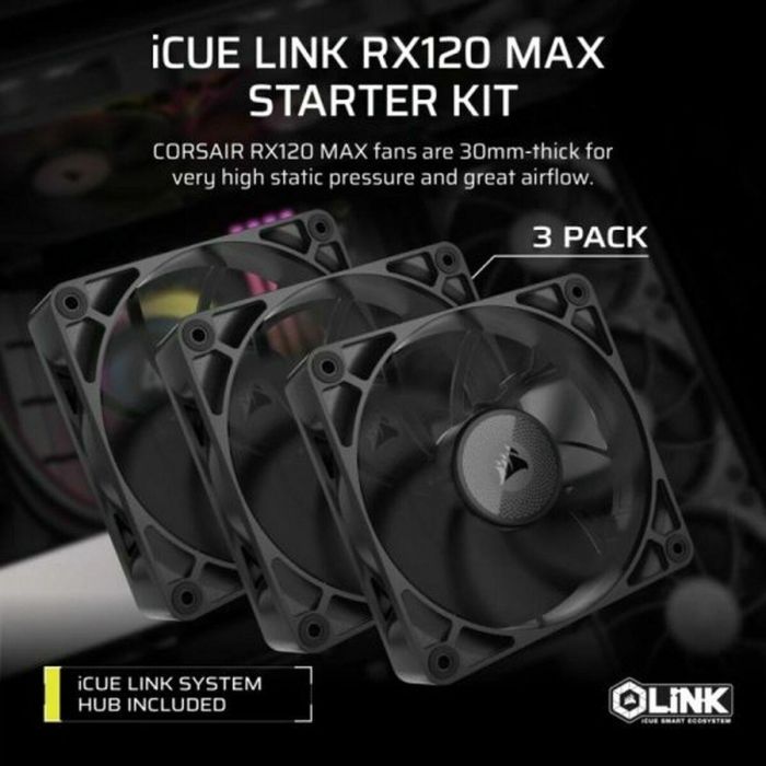 Corsair iCUE LINK RX120 MAX Ventilador Caja, Triple Fan Kit, CO-9051042-WW, 120mm 22