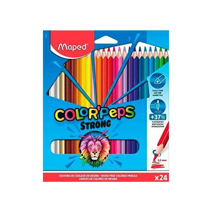Maped Lápices De Colores Color´Peps Strong C-Surtidos Estuche 24 Ud Maped Lápices De Colores Color´Peps Strong C-Surtidos Estuche 24 Ud