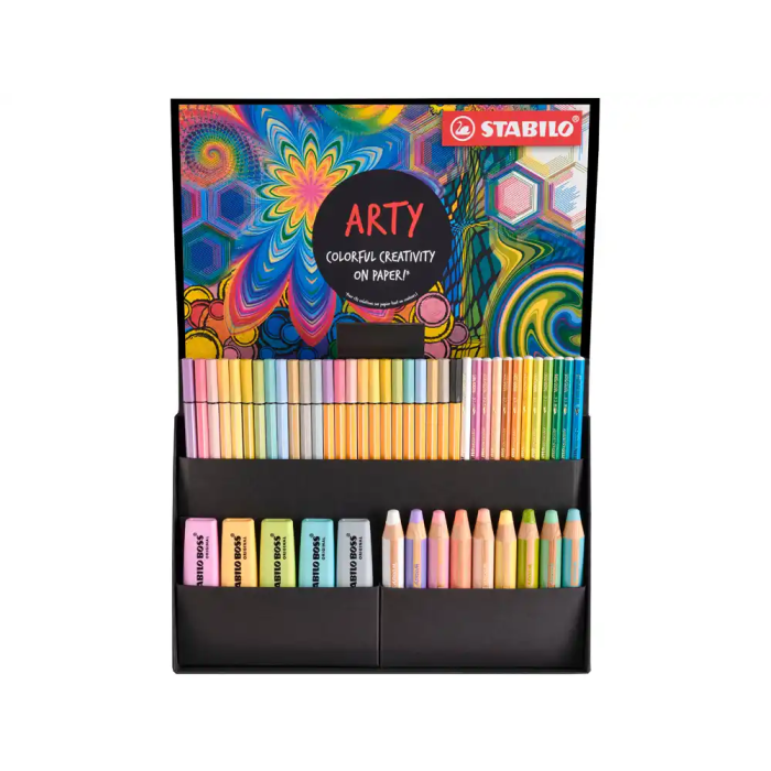 Stabilo Set Creativo Arty Pastel Estuche 50 Ud C-Surtidos, Marcadores, Lápices de Colores y Rotuladores en Tonos Pastel 3