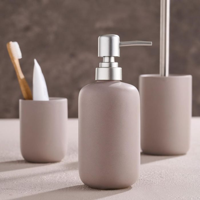 Day Juego de Baño 3 Piezas Gris Vaso, Dispensador y Escobilla WC 1