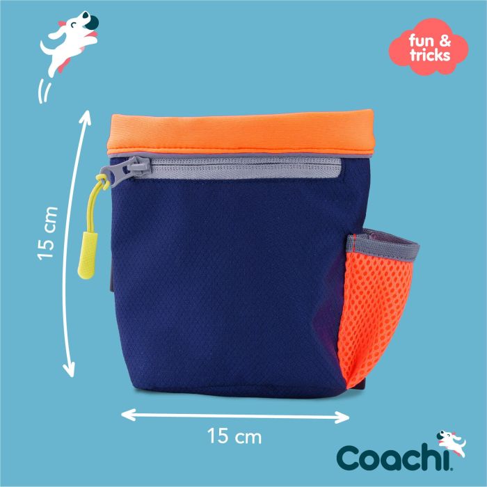 Coachi Train & Treat Bag | Bolsa de Recompensas para Adiestramiento y Paseo de Perros | Azul-Coral, Forro Reversible, Bolsillo Cremallera 6 Coachi Train & Treat Bag | Bolsa de Recompensas para Adiestramiento y Paseo de Perros | Azul-Coral, Forro Reversible, Bolsillo Cremallera 6
