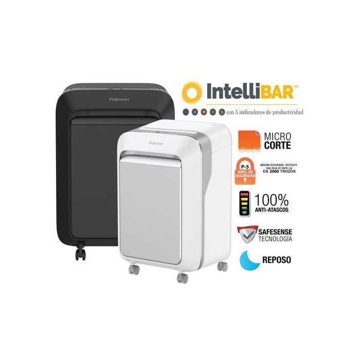 Destructora Fellowes Lx211 Negra (15H Partic.) Nv.Seg.5- Particula 2X12Mm, Ancho 200Mm, Dep.23L