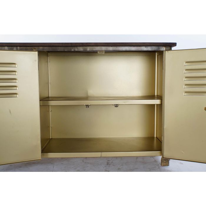 DKD Home Decor Buffet Loft Dorado de Metal con 4 Puertas y 4 Estanterías - Mueble Aparador de Almacenamiento 152x35x69 cm 4 DKD Home Decor Buffet Loft Dorado de Metal con 4 Puertas y 4 Estanterías - Mueble Aparador de Almacenamiento 152x35x69 cm 4