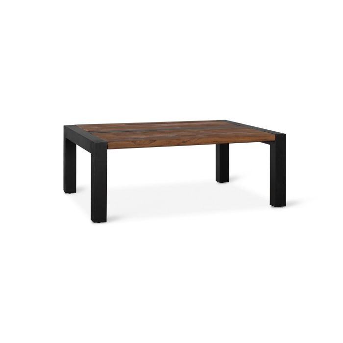 GINER Y COLOMER Mesa de Centro de Madera de Teca y Metal 120x90x46 cm 1