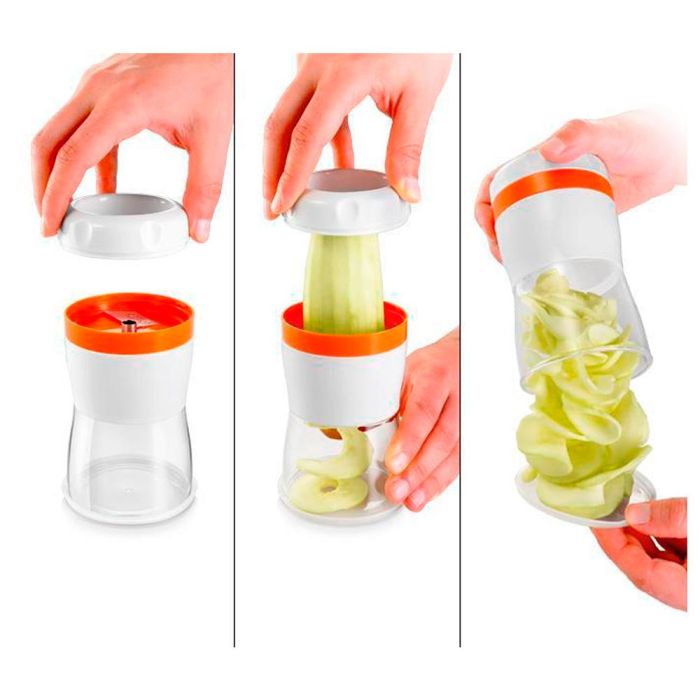 Tescoma Cortador Espiral Handy, 3 Cuchillas Acero Inoxidable, Mango Protector, Ø8 x 17 cm, Apto para Lavavajillas 2 Tescoma Cortador Espiral Handy, 3 Cuchillas Acero Inoxidable, Mango Protector, Ø8 x 17 cm, Apto para Lavavajillas 2
