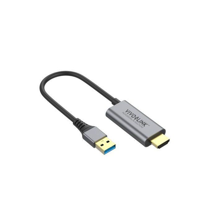 Vivolink Adaptador HDMI y USB-A a USB-C, Conversor 4K@30Hz y USB 3.0 para Portátiles sin Puerto USB-C Vivolink Adaptador HDMI y USB-A a USB-C, Conversor 4K@30Hz y USB 3.0 para Portátiles sin Puerto USB-C