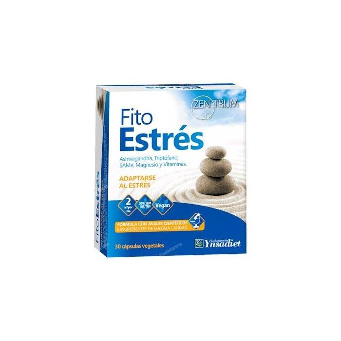 YNSADIET Fitoestres 30 Cápsulas con Rodiola, Triptófano, SAMe, Magnesio y Vitaminas para el Estrés y Ánimo