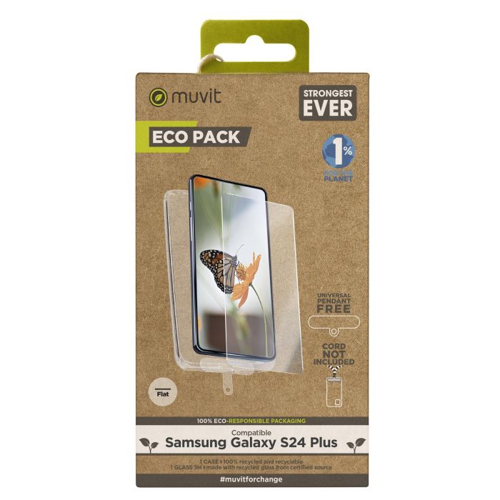 Muvit Funda Samsung Galaxy S24 Plus con Protector de Pantalla Eco Responsable - Pack Recycletek 100% Reciclado Muvit Funda Samsung Galaxy S24 Plus con Protector de Pantalla Eco Responsable - Pack Recycletek 100% Reciclado
