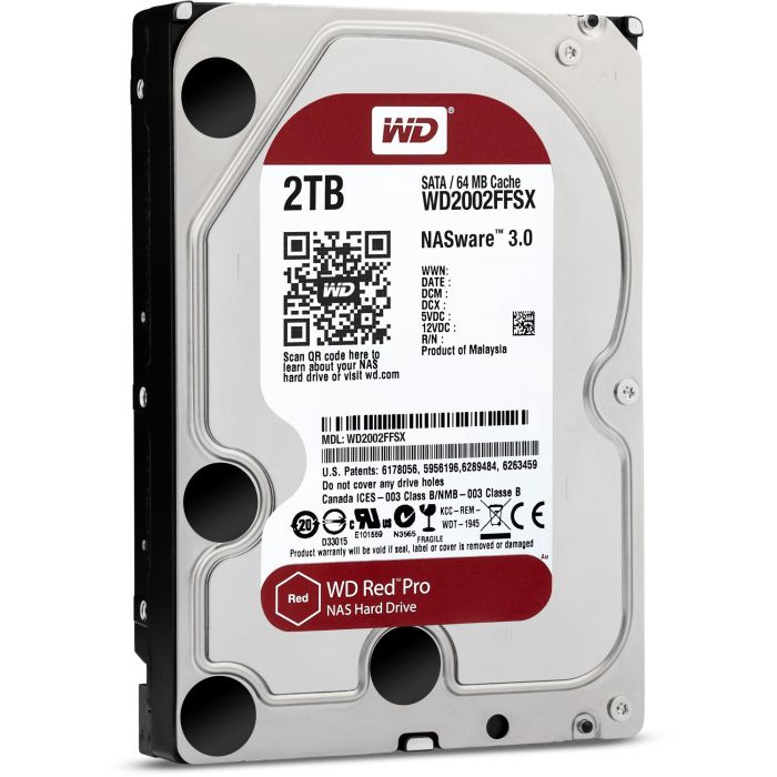 Disco Duro Western Digital RED PRO NAS 3,5" 7200 rpm 2 TB 1