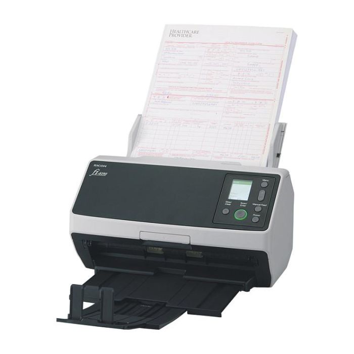 Ricoh fi-8190 Escáner Documentos - 90 ppm, Escaneo Dúplex, ADF + Alimentación Manual, Gris/Negro
