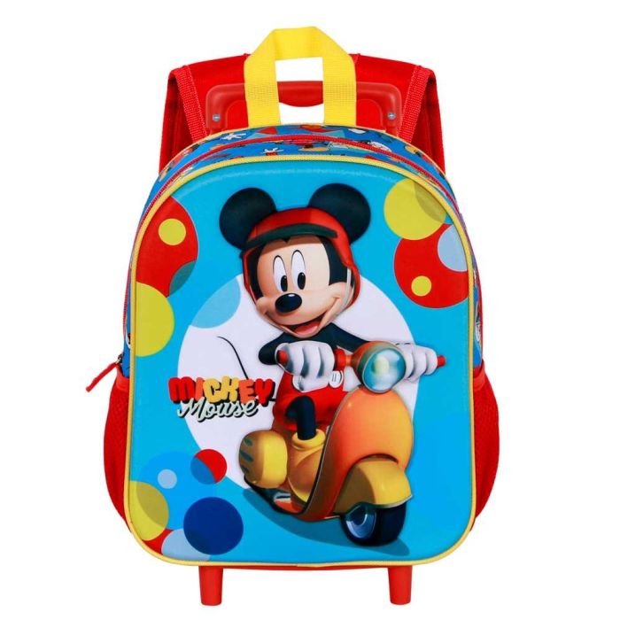 Mochila 3D con Ruedas Pequeña Scooter Disney Mickey Mouse Azul 1